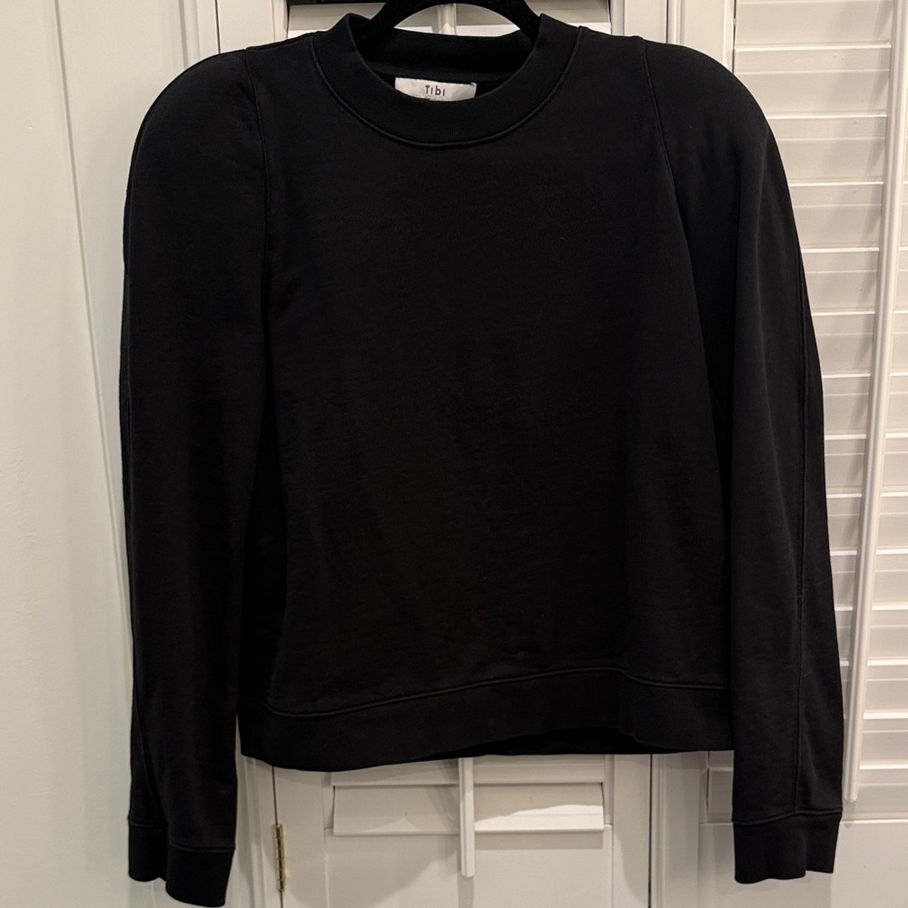 Tibi Black Knit Crewneck Top